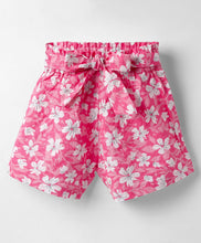 Load image into Gallery viewer, Floral Crop Shirt and Belted Short Cotton Set
