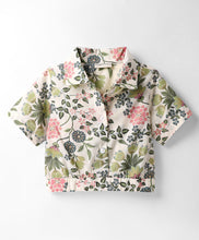 Load image into Gallery viewer, Floral Crop Shirt and Belted Short Cotton Set
