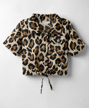 Load image into Gallery viewer, Leopard Crop Shirt and Belted Short Cotton Set
