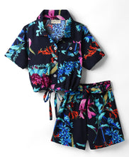 Load image into Gallery viewer, Floral Crop Shirt and Belted Short Set
