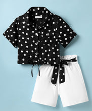 Load image into Gallery viewer, Polka Crop Shirt and Belted Short Set