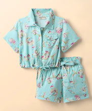Load image into Gallery viewer, Floral Crop Shirt and Belted Short Set
