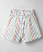 Load image into Gallery viewer, Striped Crop Shirt and Belted Short Cotton Set