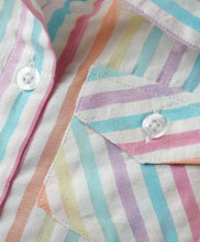 Load image into Gallery viewer, Striped Crop Shirt and Belted Short Cotton Set
