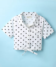 Load image into Gallery viewer, Polka Crop Shirt and Belted Short Cotton Set
