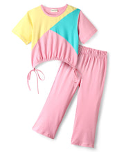 Load image into Gallery viewer, Color Block Cotton Top Flared Leggings Set
