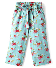 Load image into Gallery viewer, Floral Shirt Style Crop Top Belted Palazzo Co-ord Set