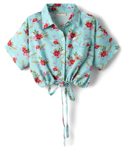 Load image into Gallery viewer, Floral Shirt Style Crop Top Belted Palazzo Co-ord Set

