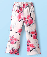 Load image into Gallery viewer, Solid Frilled Crop Top and Floral Printed Pant Set
