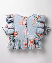 Load image into Gallery viewer, Floral Printed Frilled Crop Top and Pant Co-ord Set
