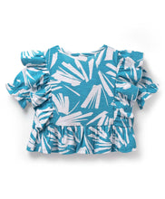 Load image into Gallery viewer, Abstract Printed Frilled Crop Top and Pant Cotton Co-ord Set