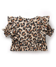 Load image into Gallery viewer, Leopard Print Frilled Crop Top and Pant Cotton Set
