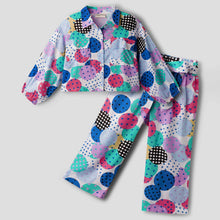 Load image into Gallery viewer, Polka Shirt Style Crop Top Belted Palazzo Co-ord Set
