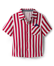 Load image into Gallery viewer, Striped Printed Shirt and Waffle Knit Pant Set