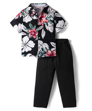 Load image into Gallery viewer, Floral Printed Shirt and Waffle Knit Pant Set