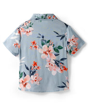 Load image into Gallery viewer, Floral Printed Shirt and Waffle Knit Pant Set