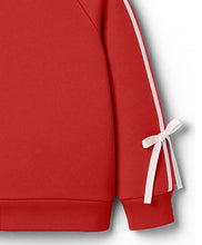 Load image into Gallery viewer, Solid Terry Side Taped with Bow Sweatshirt and Pant Co-ord Set