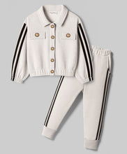 Load image into Gallery viewer, Solid Fleece Collared Jacket and Jogger Co-ord Set