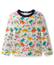 Load image into Gallery viewer, Dinosaur Printed Cotton Tshirt Side Taped Jogger Set
