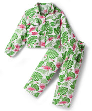 Load image into Gallery viewer, Floral Shirt Style Crop Top Belted Palazzo Co-ord Set