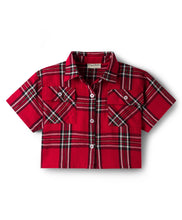 Load image into Gallery viewer, Checkered Cotton Shirt Style Crop Top Palazzo Co-ord Set