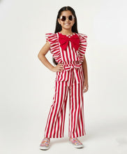 Load image into Gallery viewer, Striped Frilled Top Belted Palazzo Co-ord Set