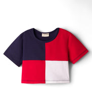 Load image into Gallery viewer, Color Block Cotton Solid Crop Top Skort Set
