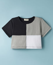 Load image into Gallery viewer, Color Block Cotton Solid Crop Top Skort Set