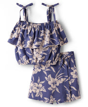 Load image into Gallery viewer, Floral Printed Straped Frilled Top Skort Co-ord Set
