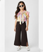 Load image into Gallery viewer, Ombre Printed Frilled Crop Top Culotte Pant Set