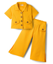 Load image into Gallery viewer, Solid Waffle Textured Crop Shirt Culotte Pant Co-ord Set