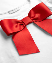 Load image into Gallery viewer, Solid Frilled Top with Bow Applique and Polka Skort Set