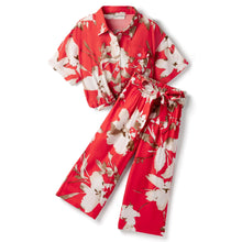 Load image into Gallery viewer, Woven Floral Printed Crop Top Culotte Pant Co-ord Set