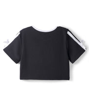 Load image into Gallery viewer, Waffle Fabric Solid Crop Top Culotte Pant Co-ord Set with Tape Detailing
