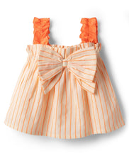 Load image into Gallery viewer, Cotton Woven Striped Co-ord Set with Bow Applique