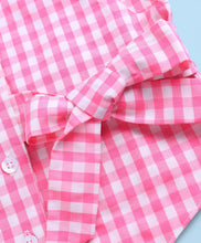 Load image into Gallery viewer, Cotton Checkered Top Belted Short Co-ord Set