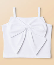 Load image into Gallery viewer, Cotton Straped Top Skirt Set with Bow Applique