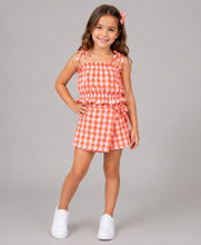 Load image into Gallery viewer, Checkered Straped Top Flap Skort Co-ord Set