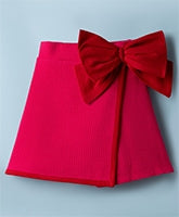 Load image into Gallery viewer, Solid Frilled Top Waffle Flap Skort Set with Bow Applique