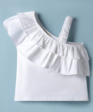 Load image into Gallery viewer, Solid Frilled Top Waffle Flap Skort Set with Bow Applique