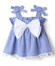 Load image into Gallery viewer, Striped Bow Applique Top Pant Co-ord Set