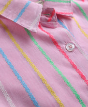 Load image into Gallery viewer, Cotton Striped Top Pant Co-ord Set