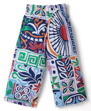Load image into Gallery viewer, Solid Frilled Top Abstract Printed Pant Set