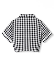 Load image into Gallery viewer, Cotton Checkered Collared Lace Top Pant Co-ord Set