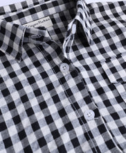 Load image into Gallery viewer, Cotton Checkered Collared Lace Top Pant Co-ord Set