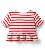 Load image into Gallery viewer, Cotton Striped Frilled Top and Solid Pant Set