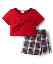 Load image into Gallery viewer, Solid Waffle Fabric Bow Top and Skort Set