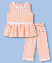 Load image into Gallery viewer, Checkered with Lace Top and Pant Co-ord Set