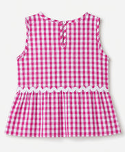 Load image into Gallery viewer, Cotton Checkered with Lace Top and Pant Co-ord Set