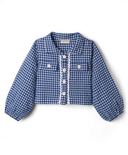 Load image into Gallery viewer, Cotton Checkered Top and Pant Co-ord Set - Blue